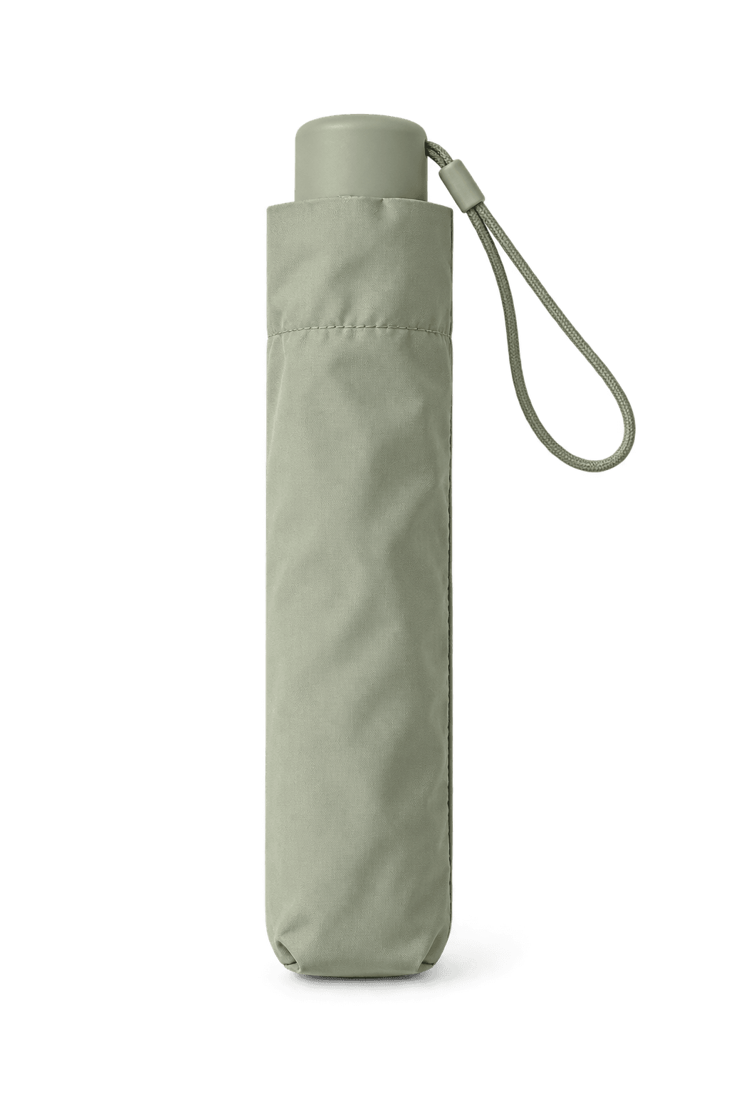Compact travel umbrella in a sage sleeve