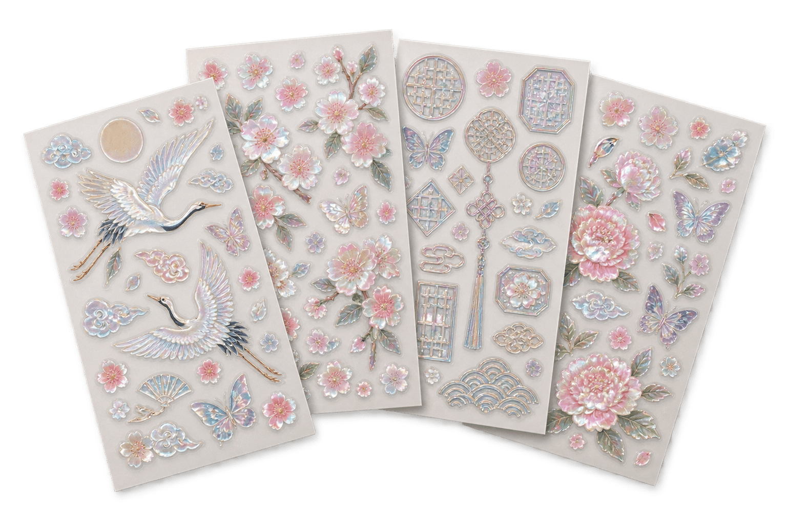 Iridescent Korean motif sticker sheets