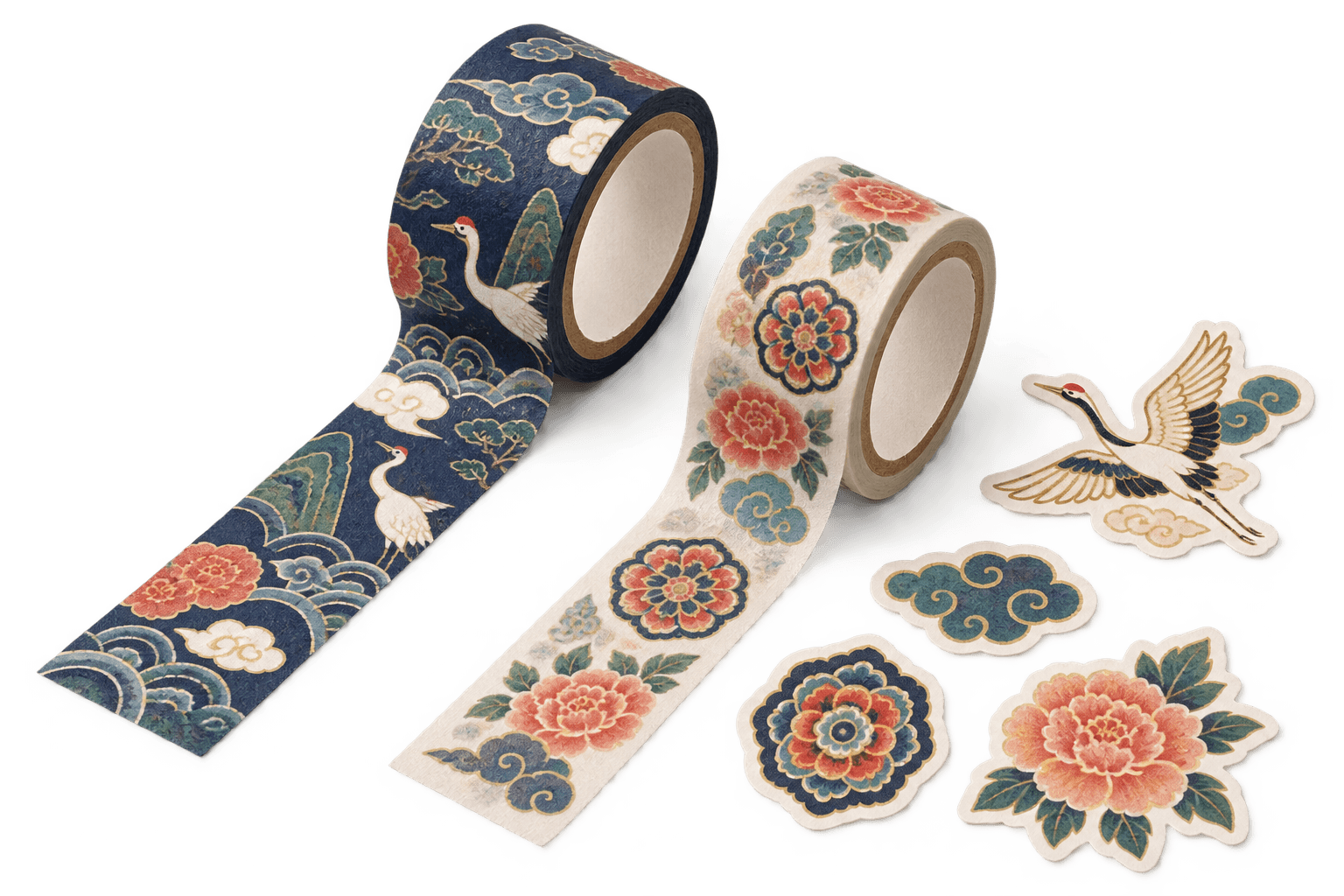 Korean motif masking tape and stickers